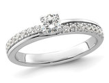 1/2 Carat (ctw I2-I3) Diamond Solitaire Engagement Ring in 14K White Gold